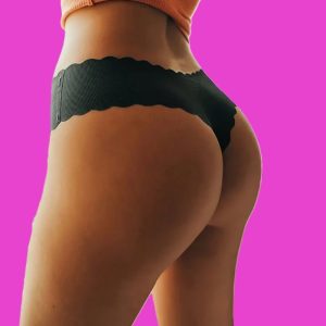 Black Seamless Thong